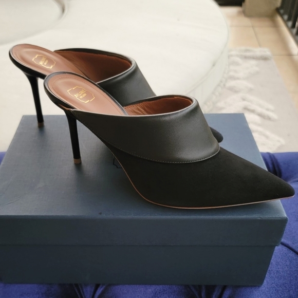 NIB. MALONE SOULIERS 'Tilly' 85 Leather and Suede Mules - Picture 6 of 16